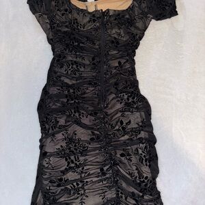Elegant Black Floral Dress